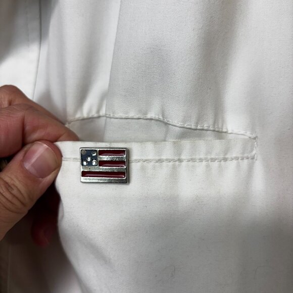 Vintage IZZI Jacket Womens S White Plaid Collar 90s Windbreaker Zip Drawstring - Picture 4 of 11